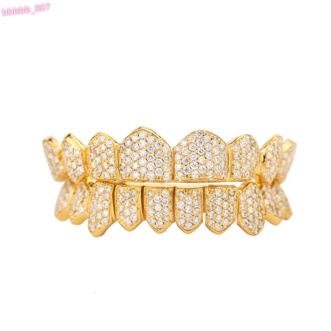 Hip Hop 925 Silver Tooth Grillz Moissanite Diamonds Fashion Jewelry Gold Plated Teeth with Fine Piercing Accessories