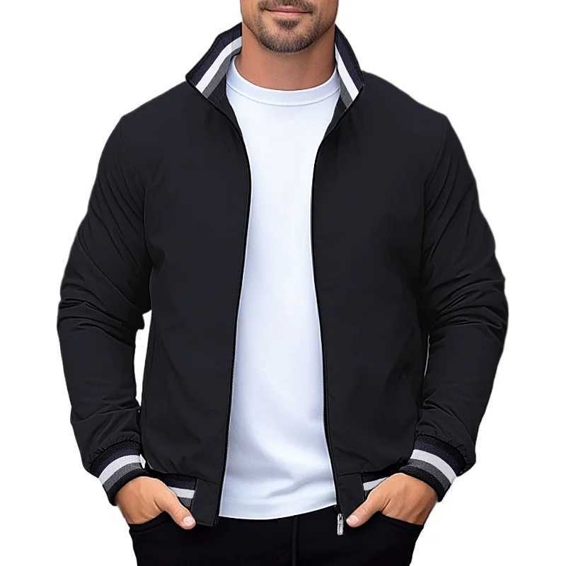 Mens Sweatwear Solid Color Jacket Blazer with Pockets Sports Standard Collar Coats Lightweight Waterproof Outdoor Tops Men Jacket XJ250621