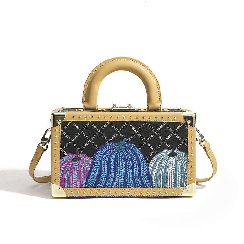 luxury bag Leather box women's bag with niche design hand-held single shoulder diagonal cross bag printed fashionable