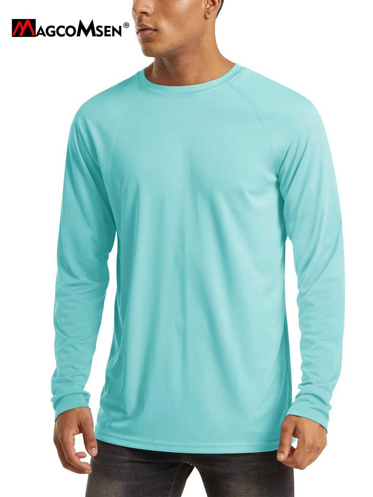 MAGCOMSEN Mens Sun Protection T-shirt Summer UPF 50+ Long Sleeve Tee Quick Dry Athletic Performance T-shirt Workout Rash GuardXJ250621