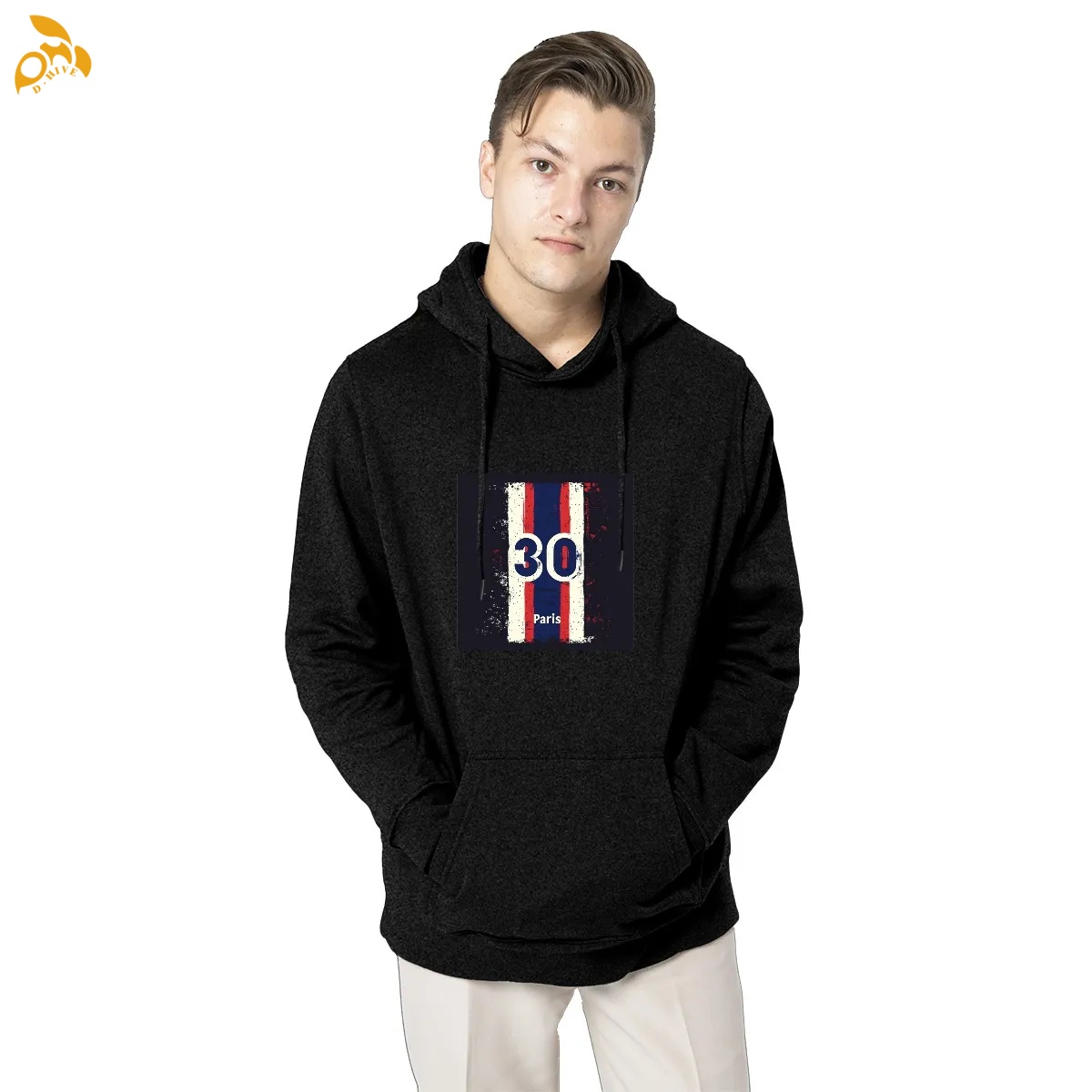 free shipping of customized Dirt-resistant American men's fleece hoodie 270GSM with exquisite patterns from US