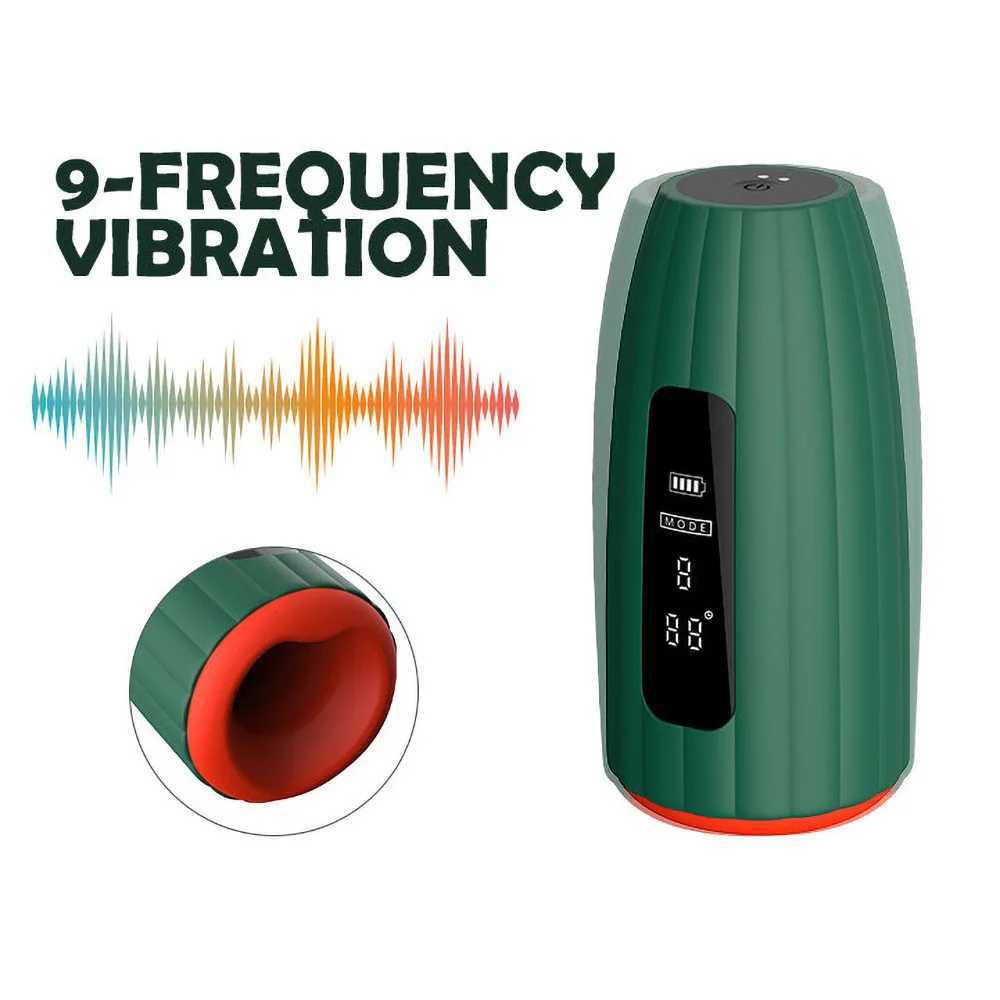 Male Masturbator Electric Men Sex Toys with 9 Vibrations Heating LCD Display Penis Pump Pocket Pussy Vibrator for Adult Men W250621