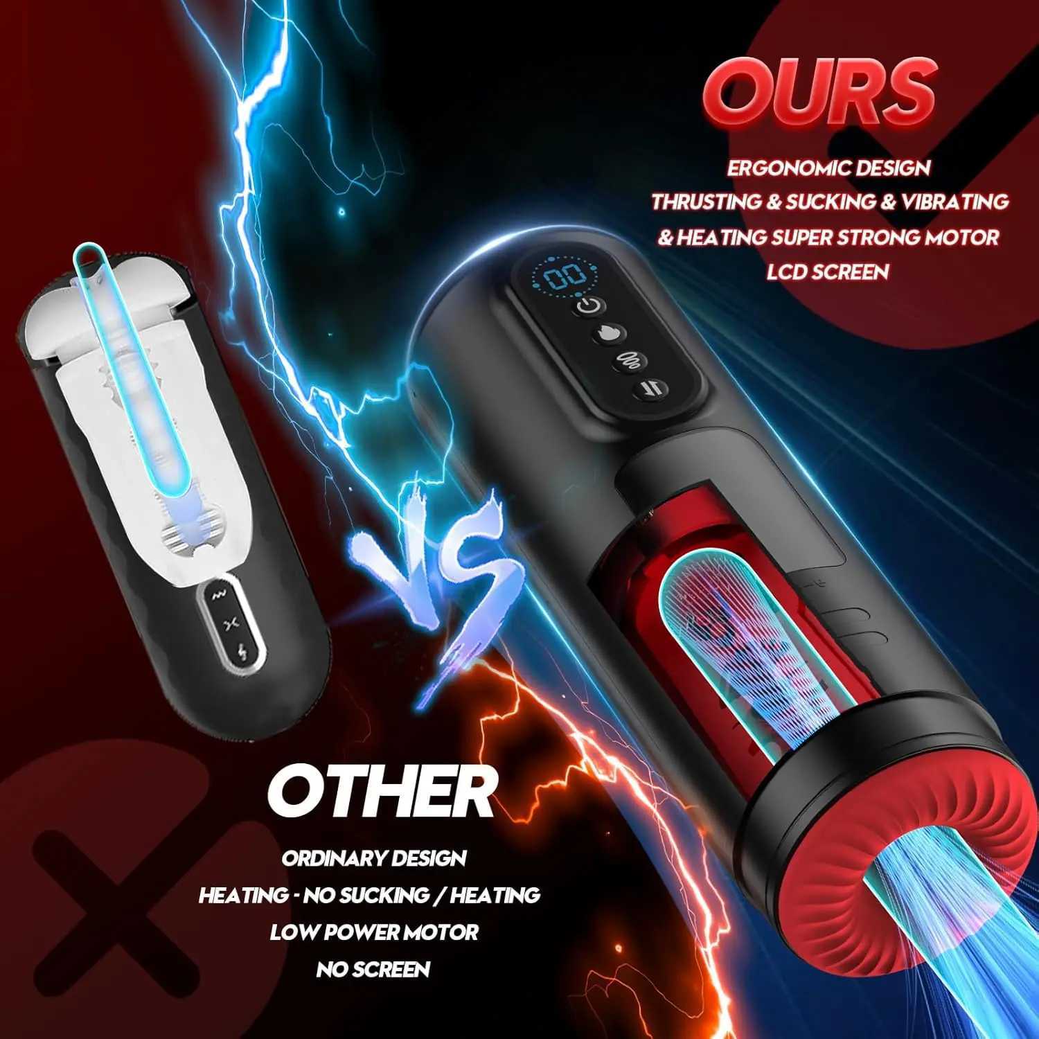 Automatic Sucking Male Masturbator Heating Thrusting Vibrators LCD Display Pocket Pussy Stroker Blowiob Adult Sex Toys 8 W250621