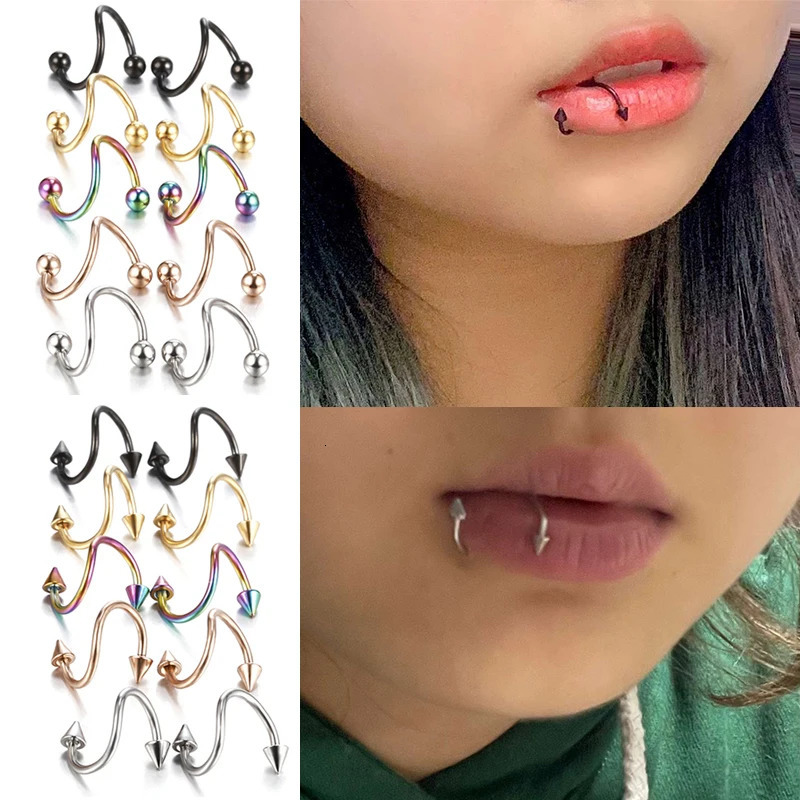 Nose Ring Ear Stud Body Piercing Ring Body Piercing Lip Ring Brow Ring Personality Hip Hop General Industrial Barbell Sexy 250617