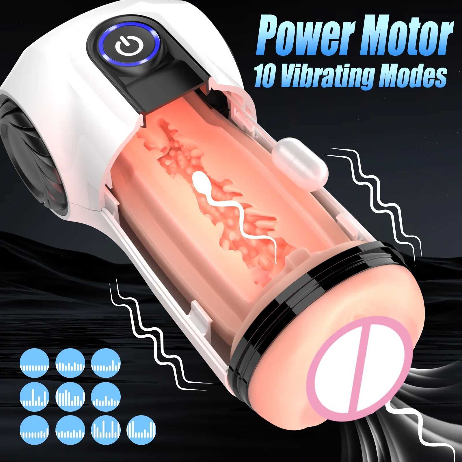 Automatic TPE Channel Vibration Vagina Hands Free Male Blowjob Sucking Masturbator Cup Penis Pump Adult Sex Toys for Men 8 W250621