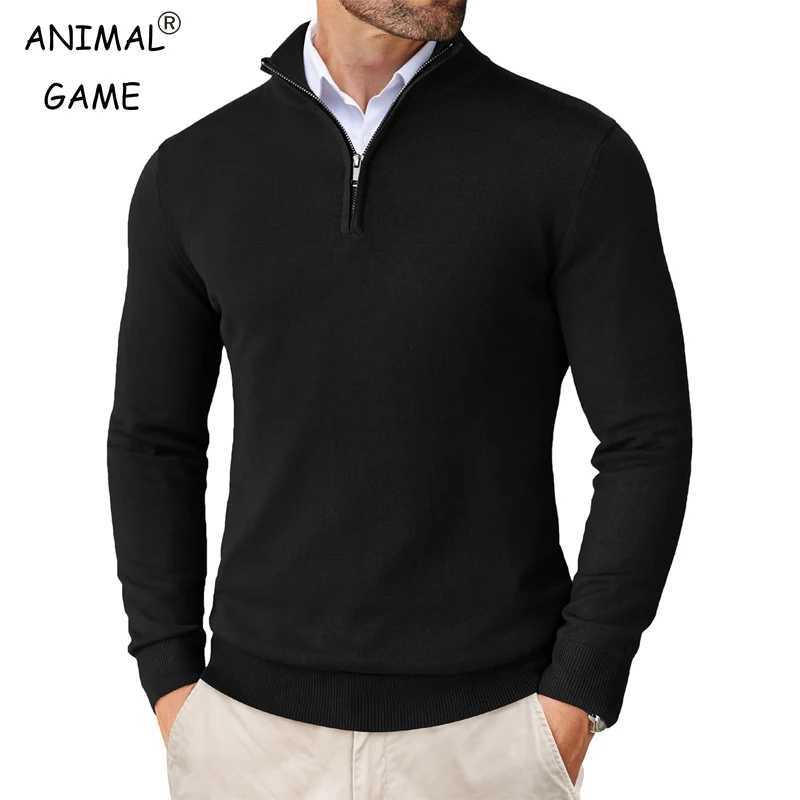 Mens Quarter Zip Up Sweaters Slim Fit Lightweight Mock Neck Pullover Casual Sweaters Half Turtleneck Knitted Outdoor Streetwear Z250621