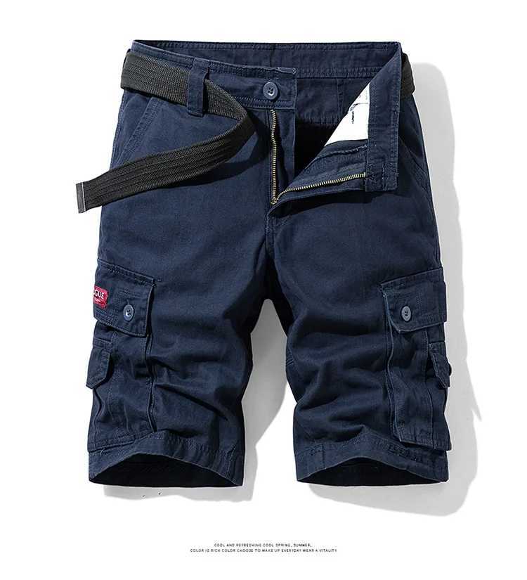 2025 New Summer mens fashionable multi pocket workwear shorts thin casual fashion mens casual shorts military shorts W250621