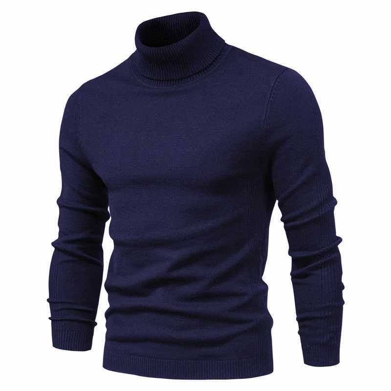 New Quality Winter Mens Sweaters Casual Turtleneck Thick Pullovers Solid Color Warm Slim Fit Turtleneck Sweaters Pullover Men Z250621