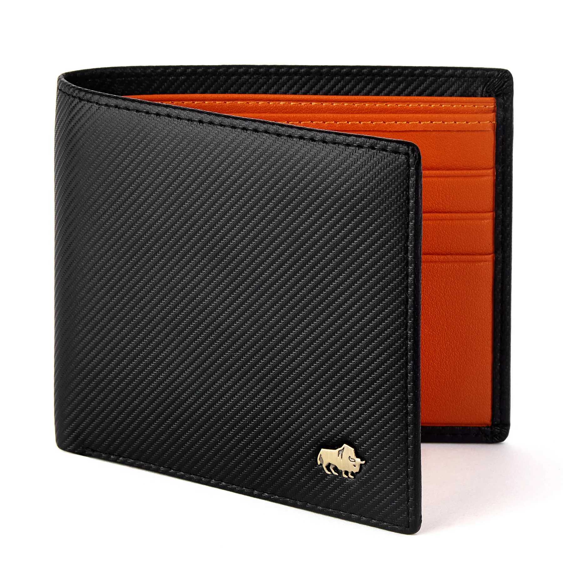 BISON DENIM High Quality Carbon Fiber Men Wallet RFID Blocking Card Holder Short Wallet Best Gift for Boyfriend Husband Father Purse Z250621