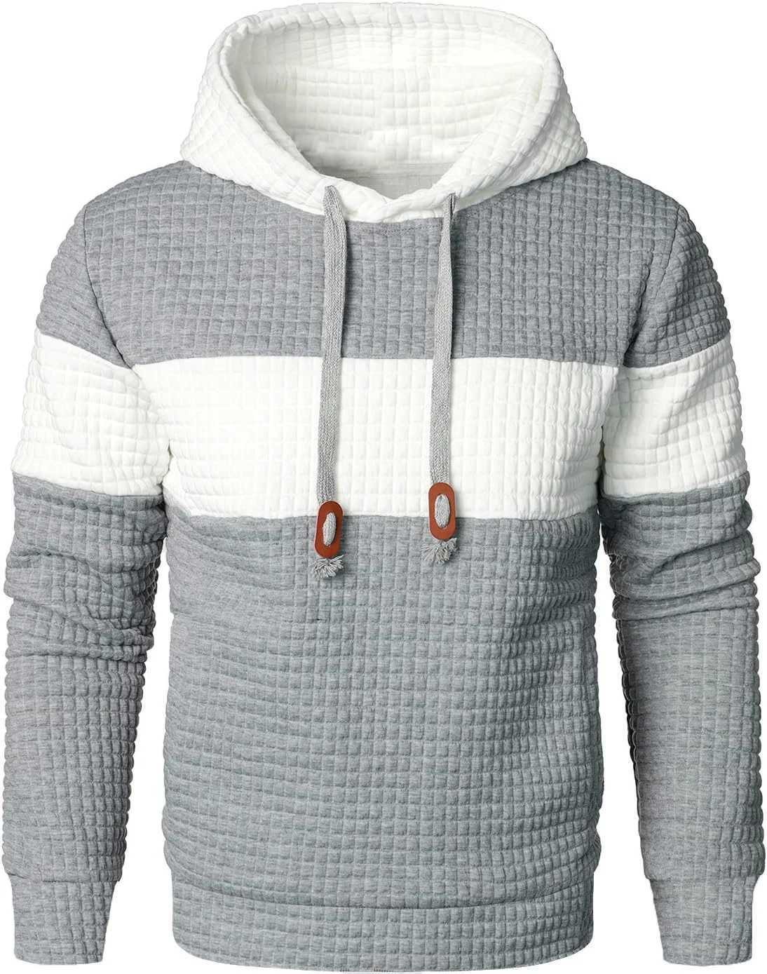 Mens fashion loose color matching hoodie casual breathable long sleeve hoodie for street outdoor activities XJ250621