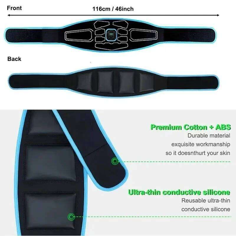 EMS Abdominal Toning Belt Electric Stimulation Muscle Toner Waist Trainer Slimming Belts Fiess Workout Equiment
