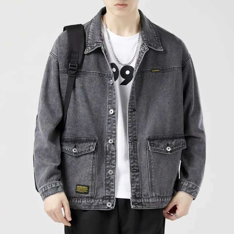 Mens Denim Jacket New Style Spring and Autumn Trendy Loose Large Size Versatile Fashion Brand Work Jacket Top Jacket XJ250621