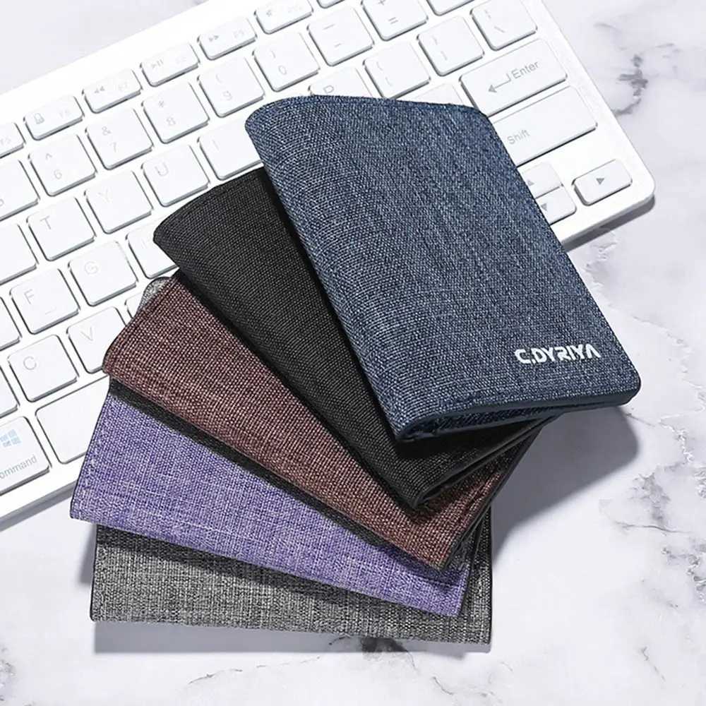 Bifold Women Men Short Wallet Portable Canvas Zippered Coin Purse Multi-purpose Multi-Pocket Business Card Holder Z250621