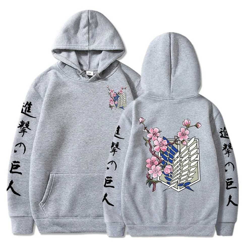 Hot Anime Attack On Titan Wings Of Liberty Sakura Wings of Liberty Graphic Men Women Hoodies Plus Size Sweatshirt StreetwearXJ250621