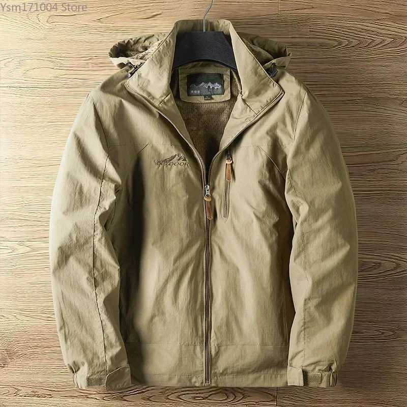 Spring Autumn Mens Jacket Oversized 7XL Thin Breathable Outdoor Hiking Coat Windproof Rainproof Hooded Jackets Mens Clothing XJ250621