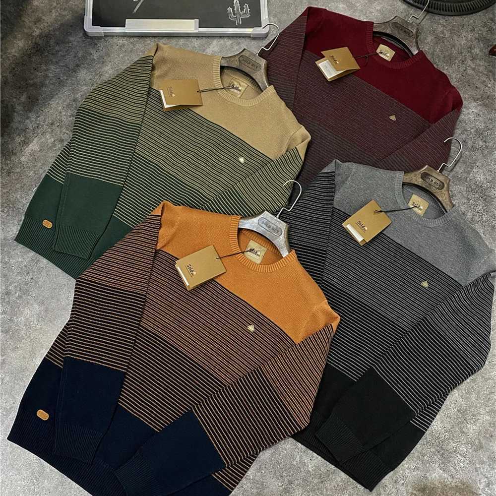AIOPESON Brand Cotton Sweater Men Fashion Casual O-Neck Spliced Pullovers Knitted Sweater Male New Winter Warm Mens Sweaters Z250621