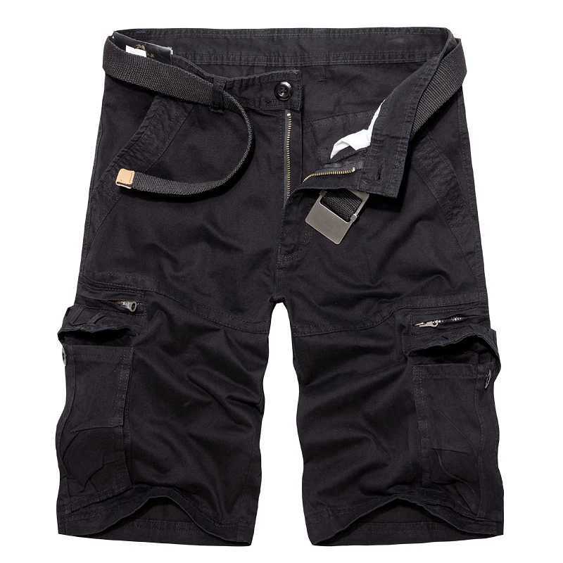 Mens Military Cargo Shorts Summer army green Cotton Shorts men Loose Multi-Pocket Shorts Homme Casual Bermuda Trousers 40 W250621