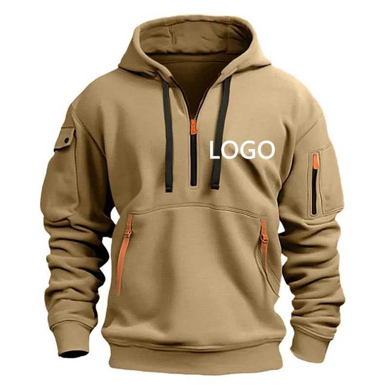 Customized Shoulder Drop Hoodies Men Leisure Sport Multi Zipper Arm Pocket Loose Sweatshirts Women Fashion Hoody Jacket Pullover XJ250621