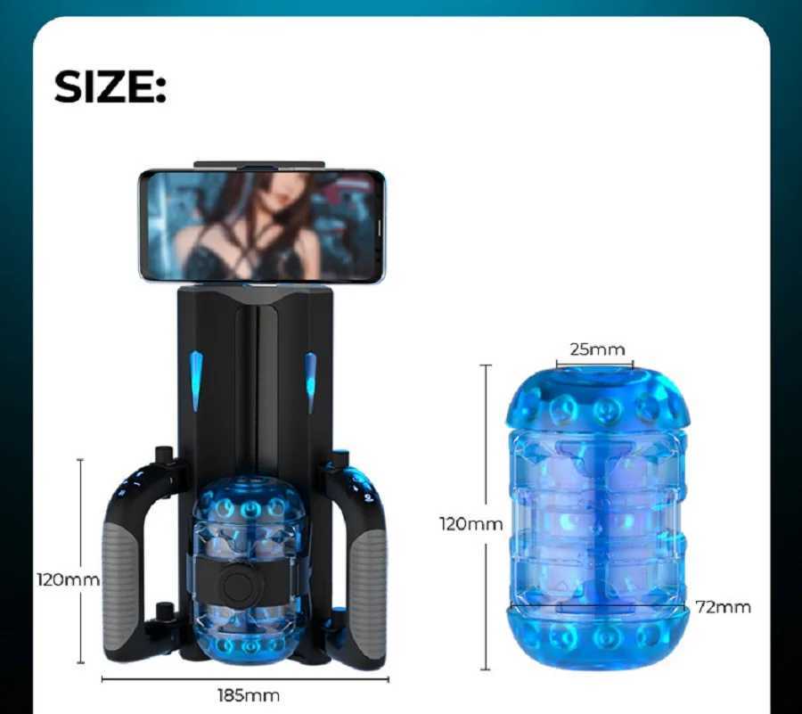 Adjustable Handles Artificial Vagina 2cm Long Distance Phone Holder Male Masturbator Sex Toys for Men Realistic Vagina 8+ Men W250621