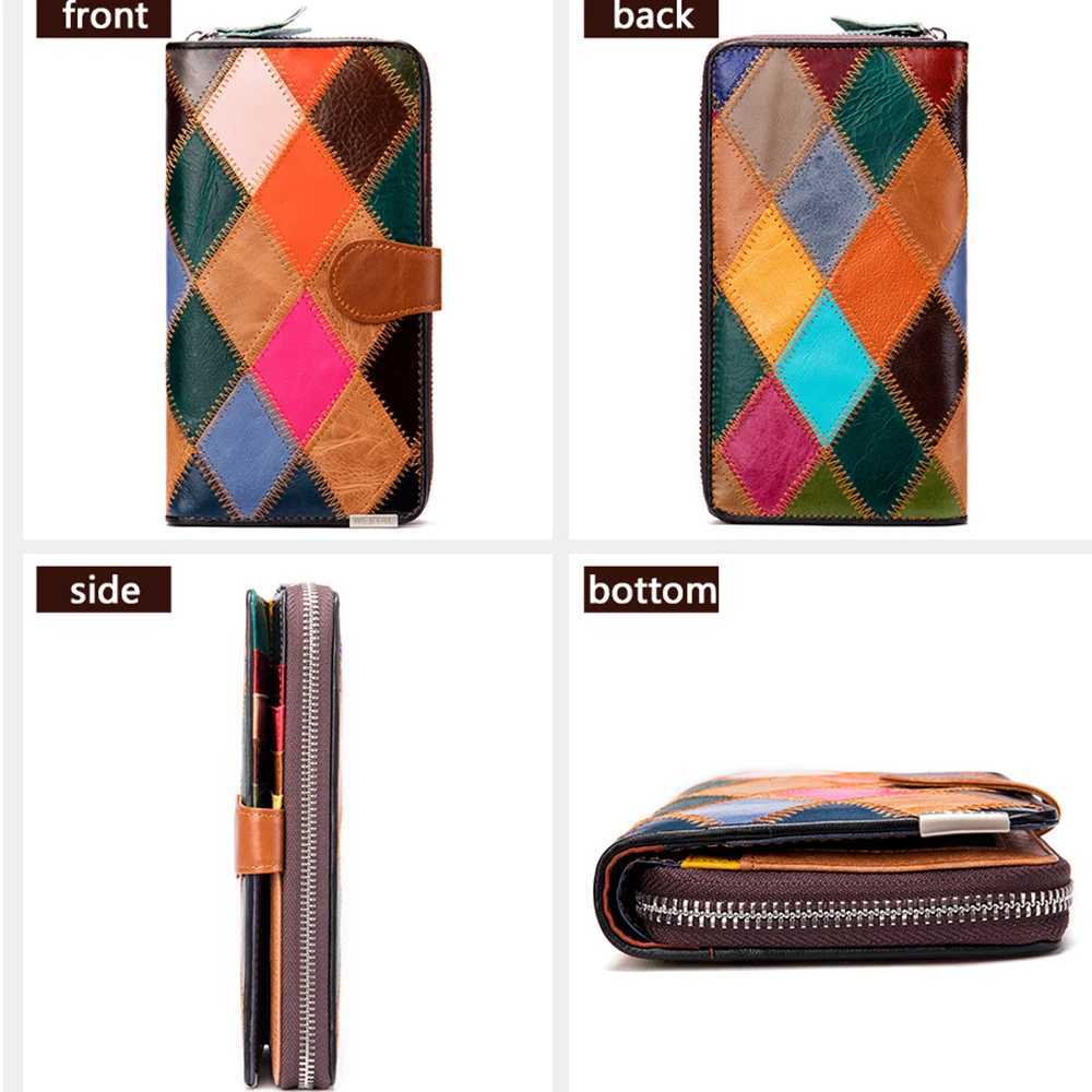 WESTAL Colorful Wallet for Phone Womens Wallet with Coin Pockets Leather Purse Female Ladies Wallets Long Money Bags 3017 Z250621