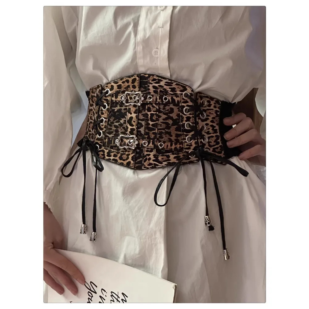 Leopard Print Waistband for Women Fashion Retro High-end Slimming Waist Belt Decoration 250617