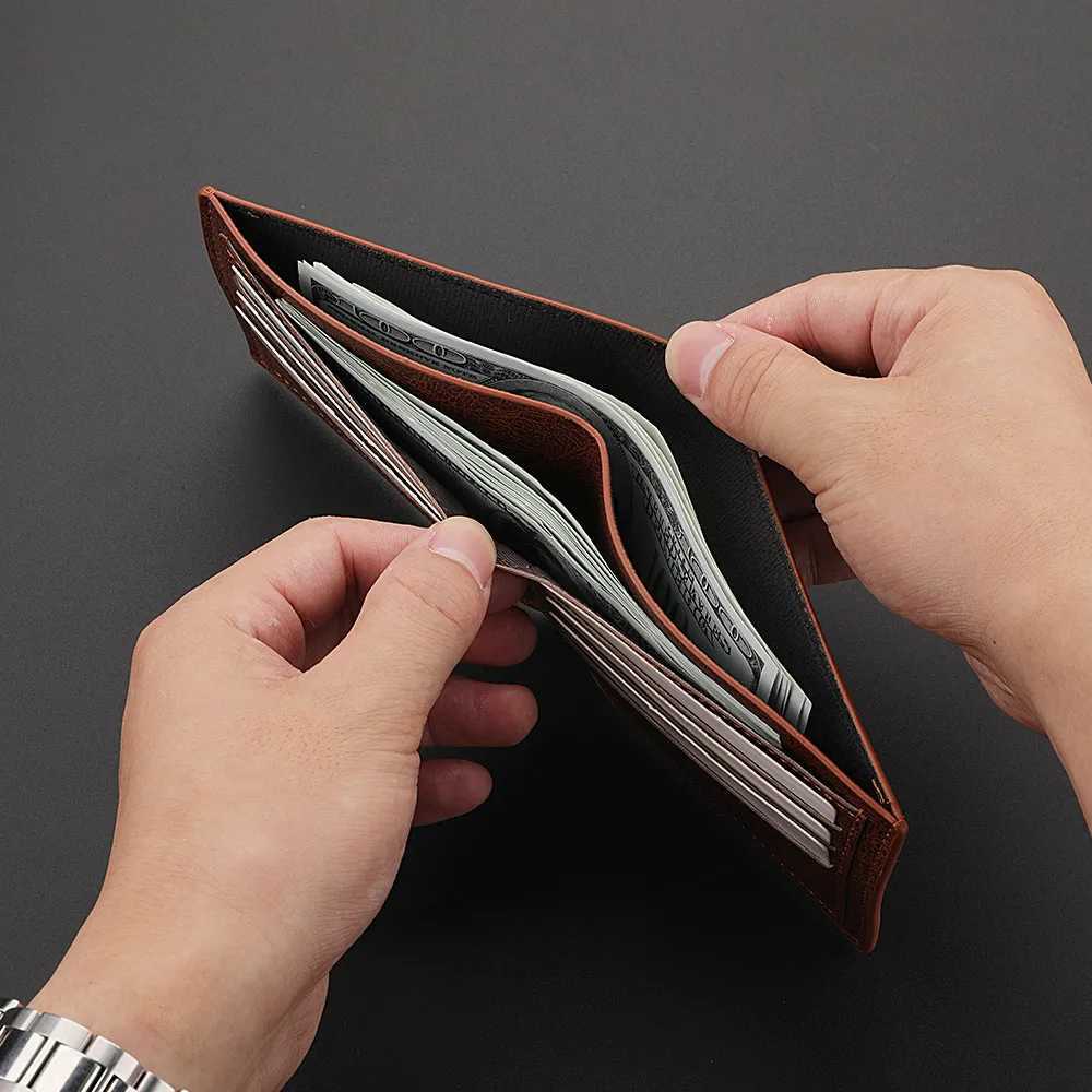 Mens FAshion Business Short Wallet Multi Card Slot Horizontal Soft PU Leather Mens Wallet Z250621