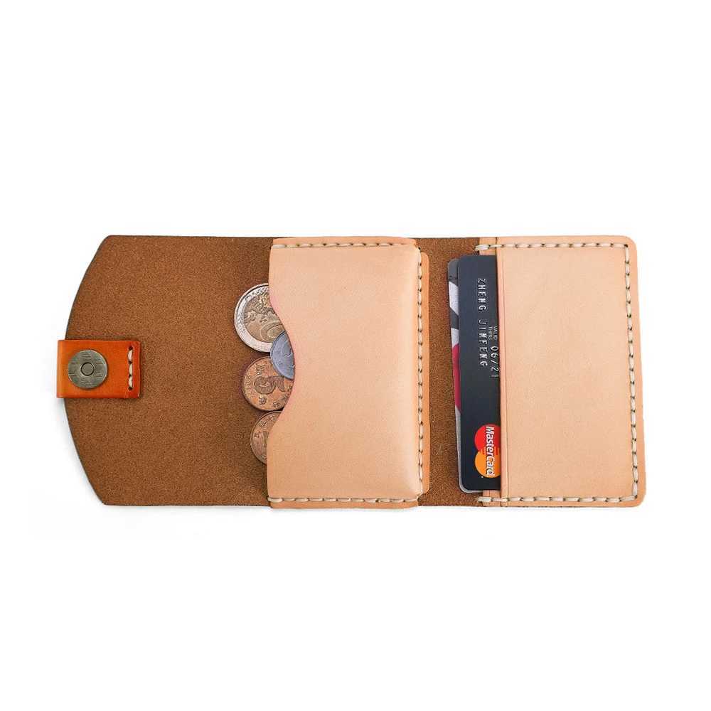 Italian Vegetable Tanned Leather Womens Card Case Zero Wallet Mini Card Bag Cowhide Clip Card Bag For Women Z250621