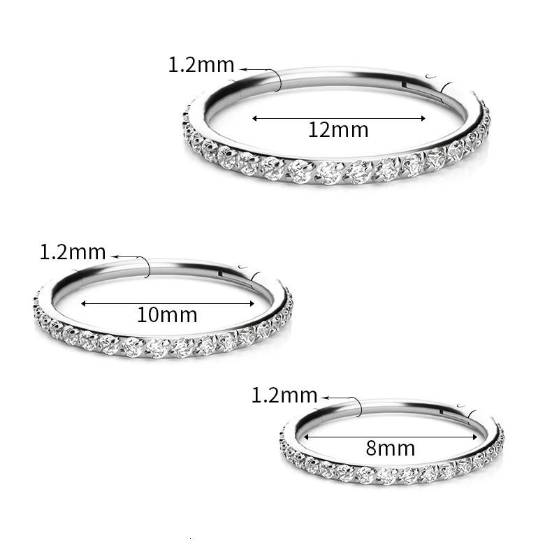 Hoop Nose Ring Earrings Pierced Women Jewelry Crystal Nasal Septum Cartilage Hinge Pitch Nose Ring Lip Fashion 250617