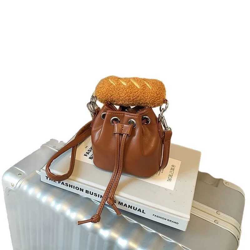 Spring Summer Popular Retro Brown WomenS Crossbody Bag Drawstring Bucket Bag New 2025 Stylish Mini Handbag Fashionable Luggage XJ250620