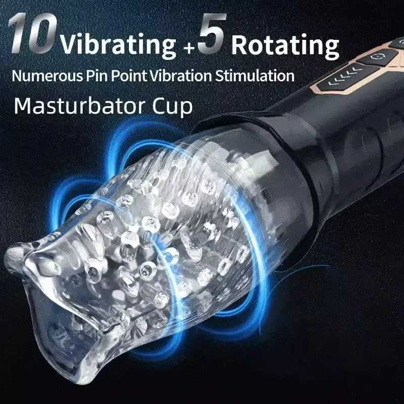 Automatic Masturbator Cup Machine Electric Piston Rotating Sucker Male Blowjob Vagina Dildo Real Oral Vibrator Sex Toys for Men W250621