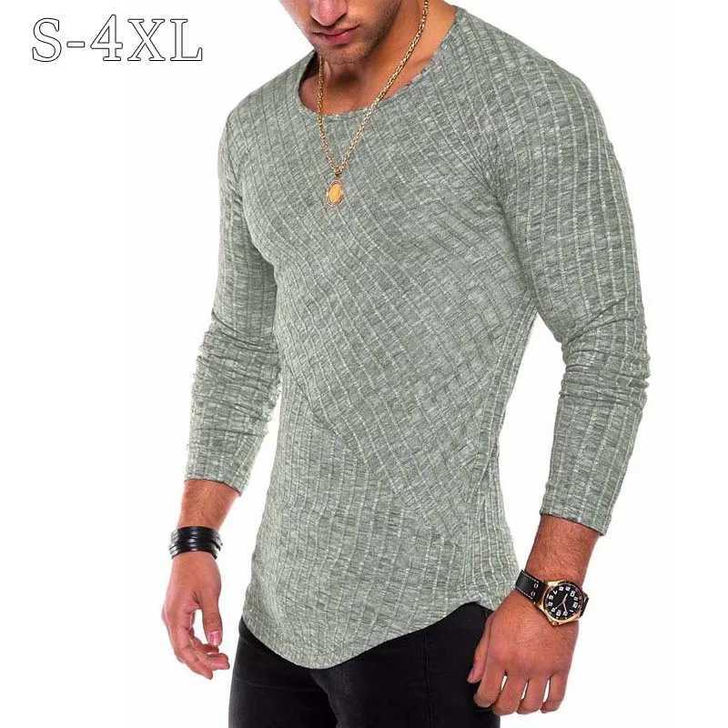 Plus Size S-4XL Slim Fit Sweater Men 2021 Spring Autumn Thin O-Neck Knitted Pullover Men Casual Solid Mens Sweaters Pull Homme Z250621