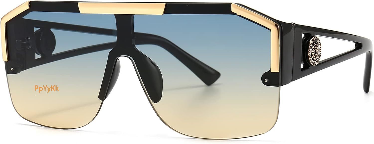 Designer sunglasses Square Oversized Sunglasses Flat Top Shield Sun Glasses for Men Women One Lens Square Shades