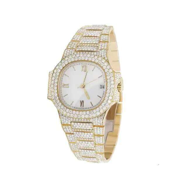 Custom Design Hip Hop Luxury Brand Iced Out with Elegant Appearance Moissanite Dial Watch for Men