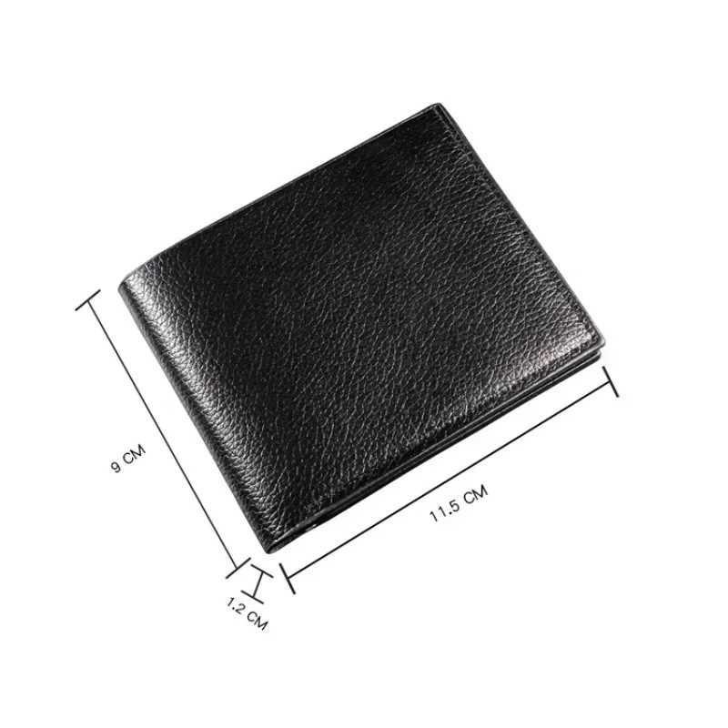 Mens Black Card Wallet Short Business Card Case Ultra-thin Soft Wallet New Pu Leather Lychee Grain Mini Wallet Z250621