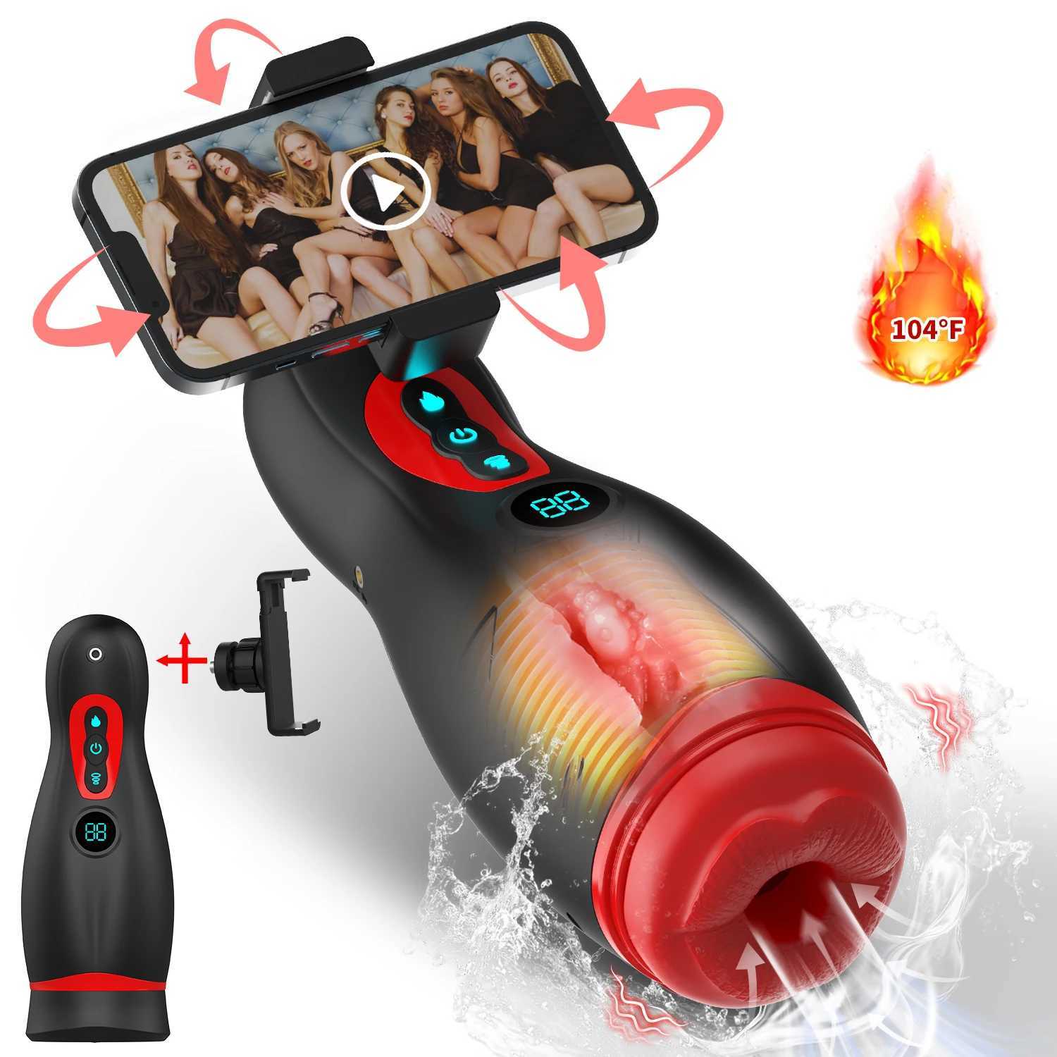 Automatic Male Masturbator Cup Sucking Vibration Blowjob Masturbation Real Heated Vagina Pocket Adults Sex Machines Toys For Men W250621