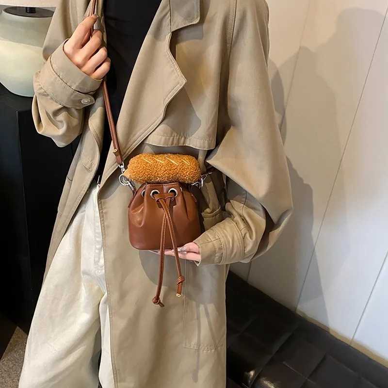 Spring Summer Popular Retro Brown WomenS Crossbody Bag Drawstring Bucket Bag New 2025 Stylish Mini Handbag Fashionable Luggage XJ250620