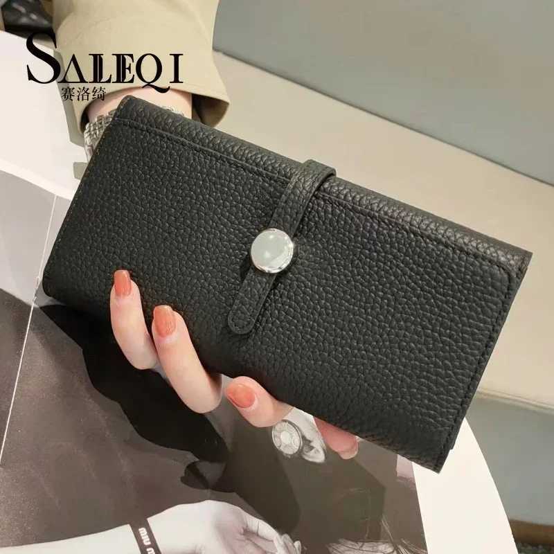 Genuine Leather Wallet Women Long CluTCh FAshion Ladies Purses Card Holder Zipper Coin Pocket High Quality Billfold Z250621