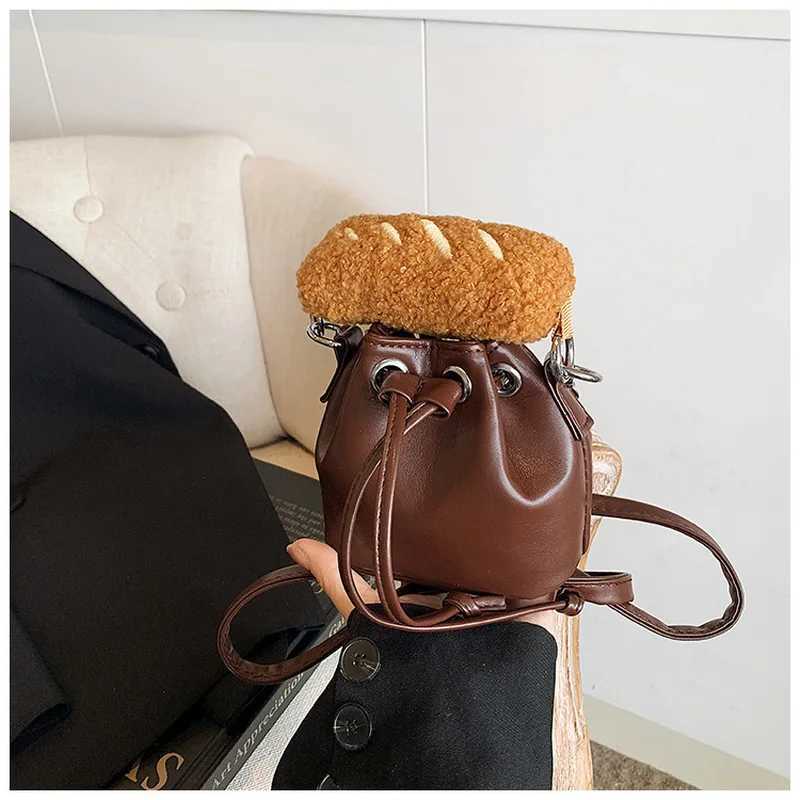 Spring Summer Popular Retro Brown WomenS Crossbody Bag Drawstring Bucket Bag New 2025 Stylish Mini Handbag Fashionable Luggage XJ250620