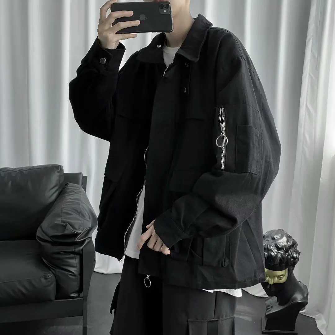 Multi Pockets Cargo Jackets Men Windbreaker 2023 Hip Hop Streetwear Jackets Harajuku Coats Mens Overalls Bomber Jacket Outerwear XJ250621