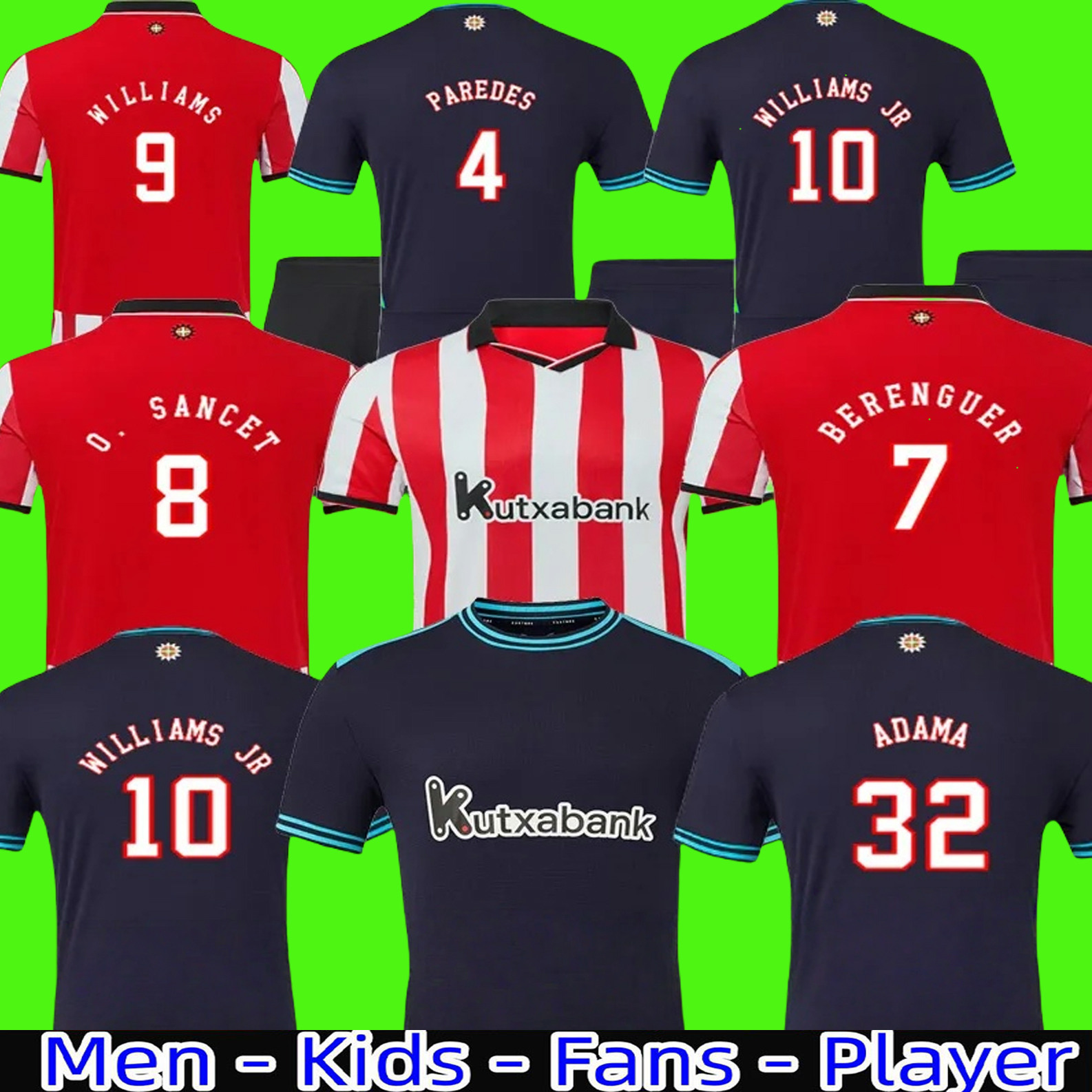 95 97 98 11 12 Retro Bilbao Soccer Jerseys BERENGUER 2025 2026 MUNIAIN Bilbao Athletic WILLIAMS RAUL GARCIA VILLALIBRE J.GUERRERO O. SANCET Men Football shirt Kids Kit