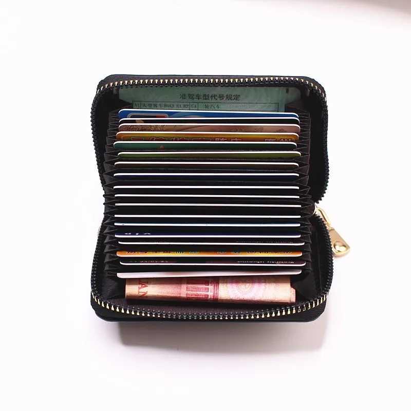 Business Card Holder Wallet Women/men Gray Bank/ID/ Holder 9 Slots Card Wallet PU Leather Protects Case Coin Purse Z250621