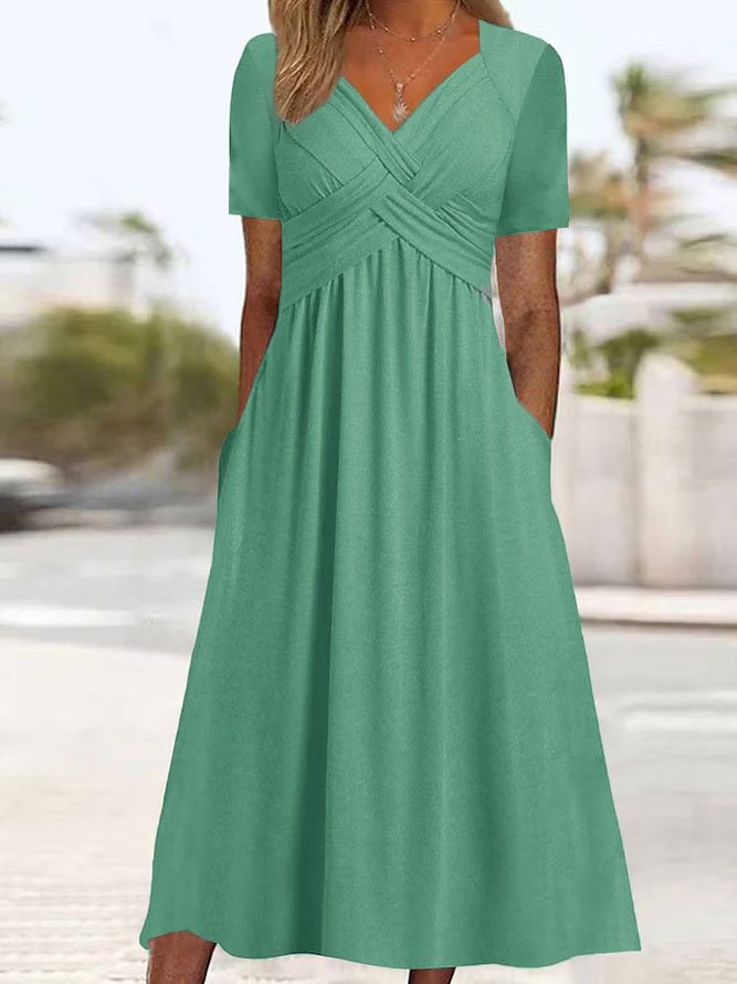 X6212Summer new short-sleeved dress European and American women's clothing women's clothing personality dress
