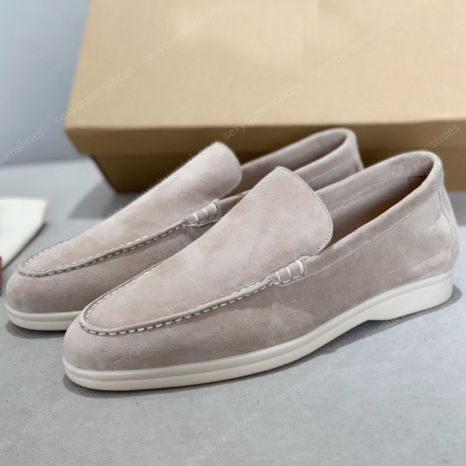 Top Quality brand womens loafers Luxury designer shoes Ballet Flat Heel Dress Shoes Men loafer Leather Casual Sewing Couple style Walking Shoes Size 35-46