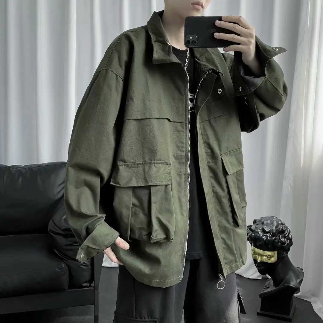 Multi Pockets Cargo Jackets Men Windbreaker 2023 Hip Hop Streetwear Jackets Harajuku Coats Mens Overalls Bomber Jacket Outerwear XJ250621
