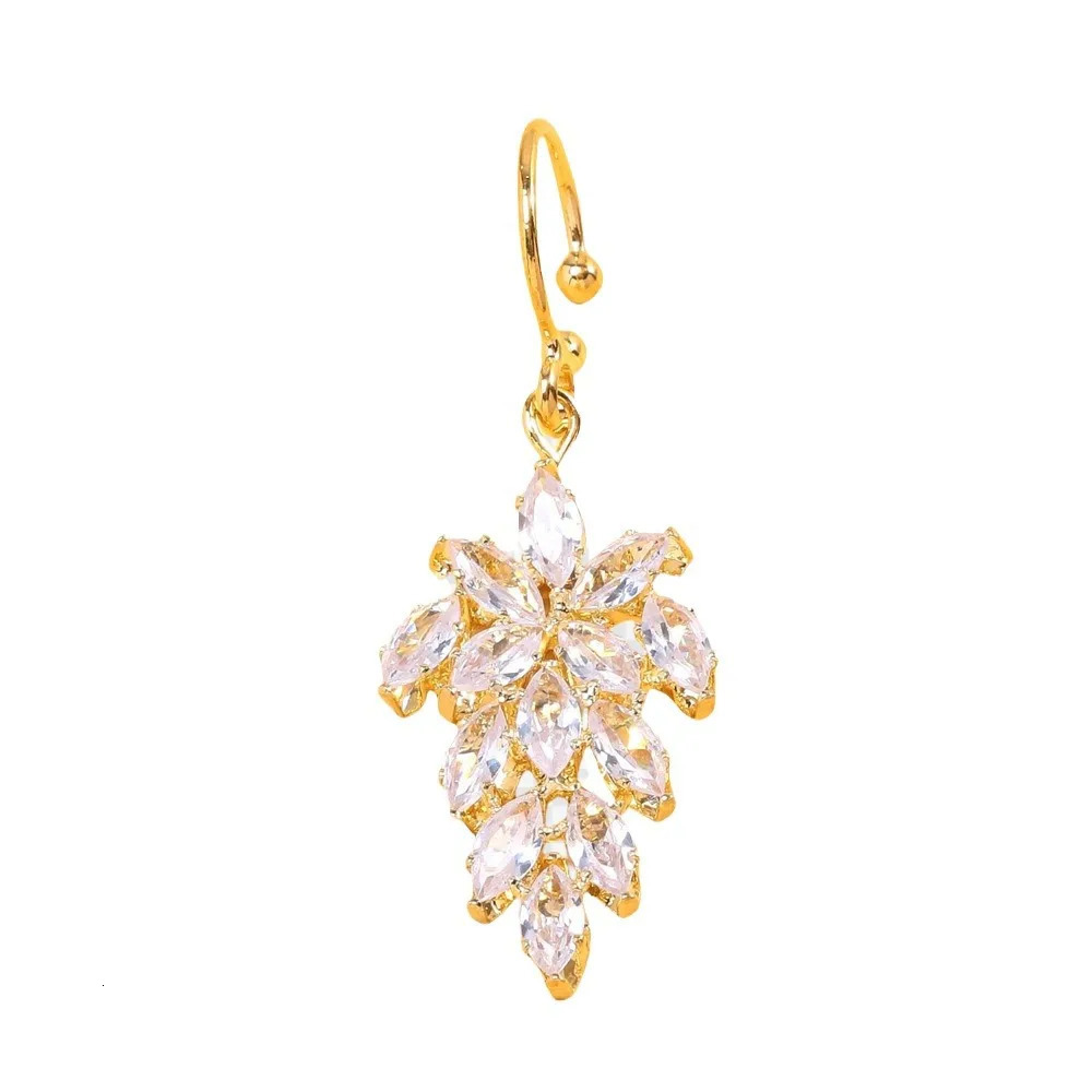 1pc Crystal Dangle Lip Ring Clip-On Piercing Jewelry for Women Hip Hop Geometric Lip Cuff Non-Pierced Accessories 250617