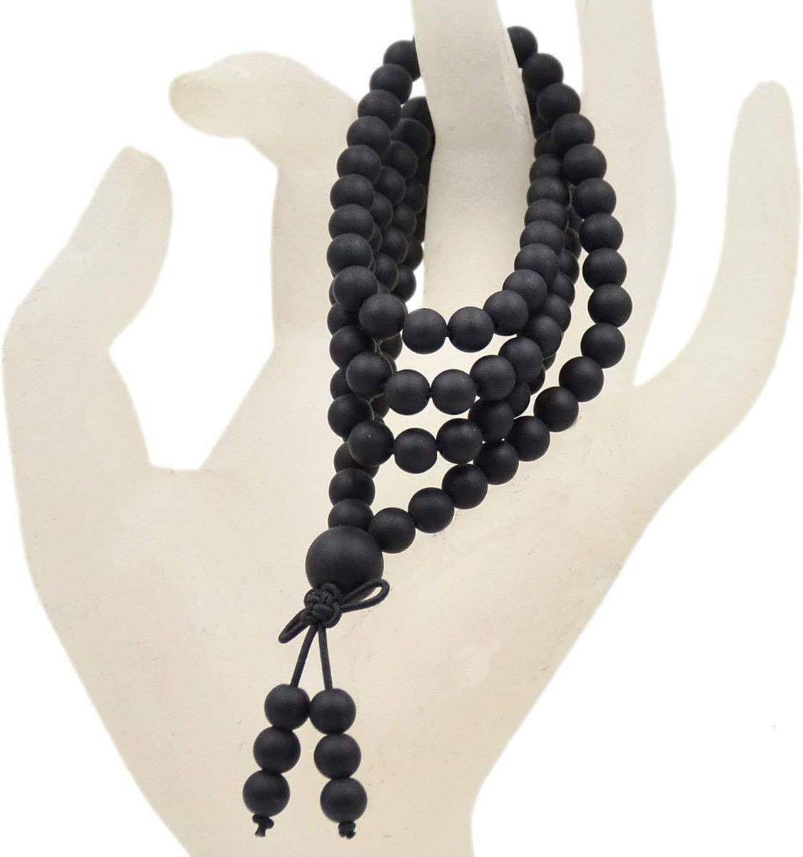 Attract Prosperity Beads 6mm Natural Healing Gemstones Buddhist 108 Prayer Mala Stretchy Bracelet Necklace Buddhist Consecration Ward Off Evil