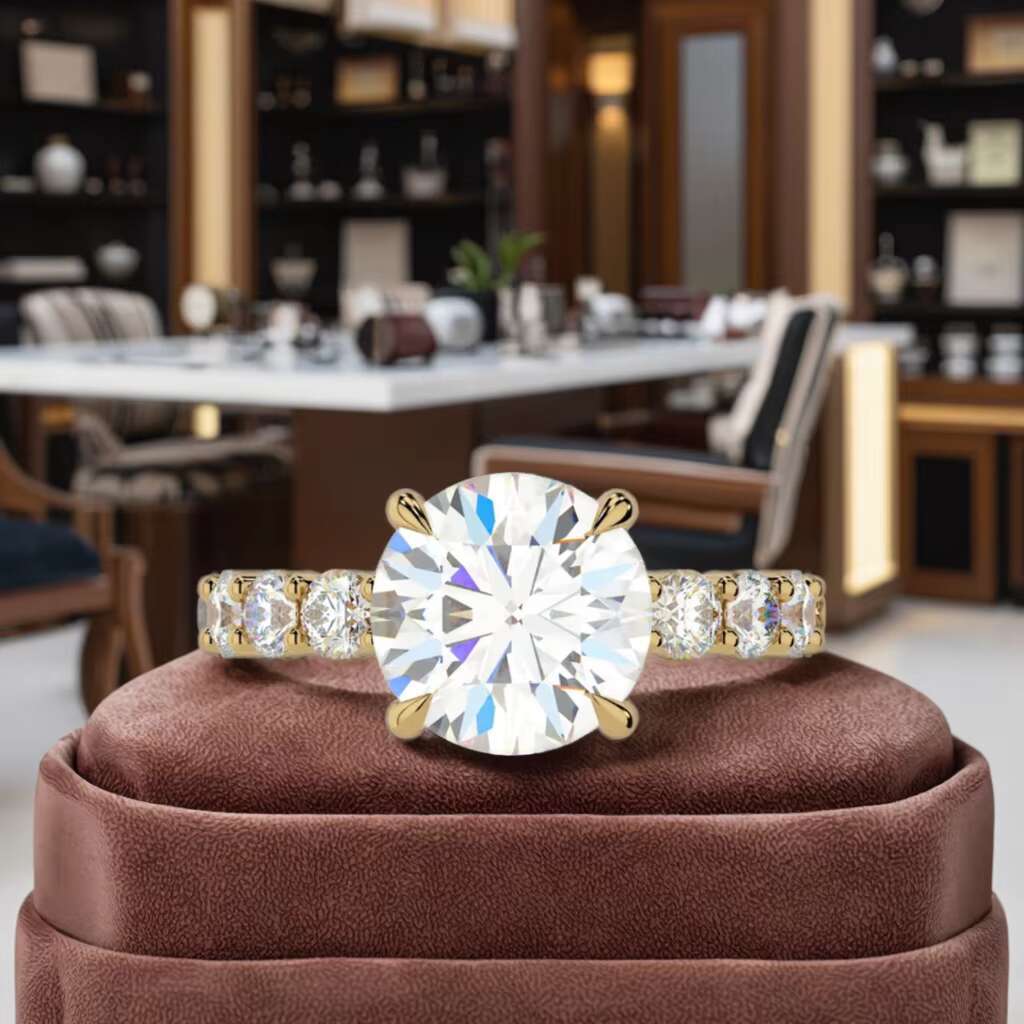 Lab-Grown Diamond Solid Gold 14K E Color Lab Grown Diamond Engagement Ring 1CT VVS IGI Womens Lab Diamond Ring