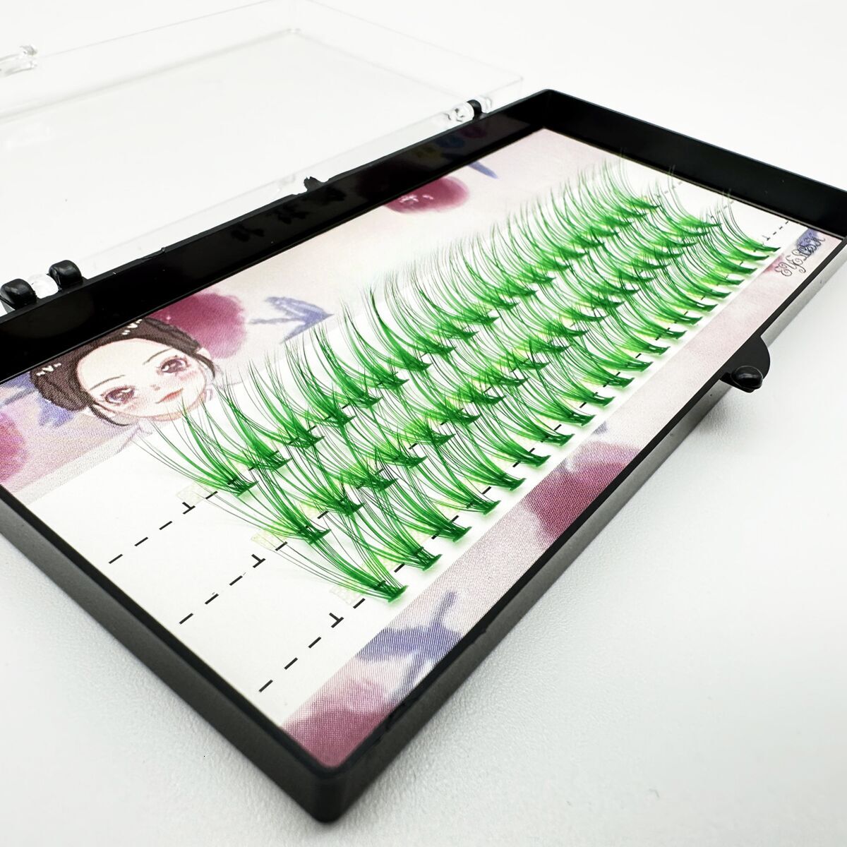 20P Colorful Hot Melt Cluster False Eyelashes Handmade Shiny Eyelashes Three Rows Stage Wear Gradient Eyelashes Self-Grafting New Free Delivery