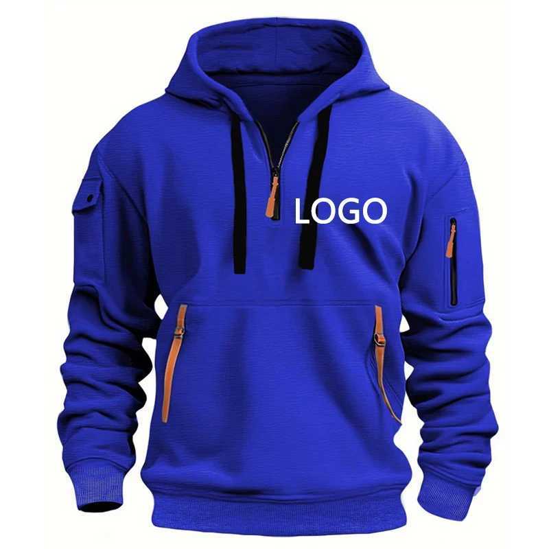 Customized Shoulder Drop Hoodies Men Leisure Sport Multi Zipper Arm Pocket Loose Sweatshirts Women Fashion Hoody Jacket Pullover XJ250621