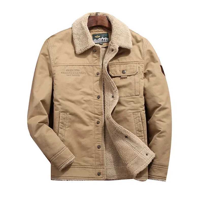 Outerwear Clothing fleece Bomber Jacket Mens Windbreaker Thick Warm Male Parkas Military Mens Winter Jackets Fur collar Coats XJ250621